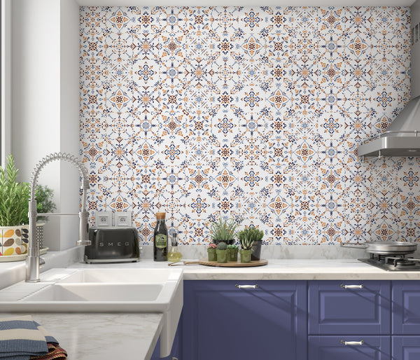 Watercolor Tiles Rainbow