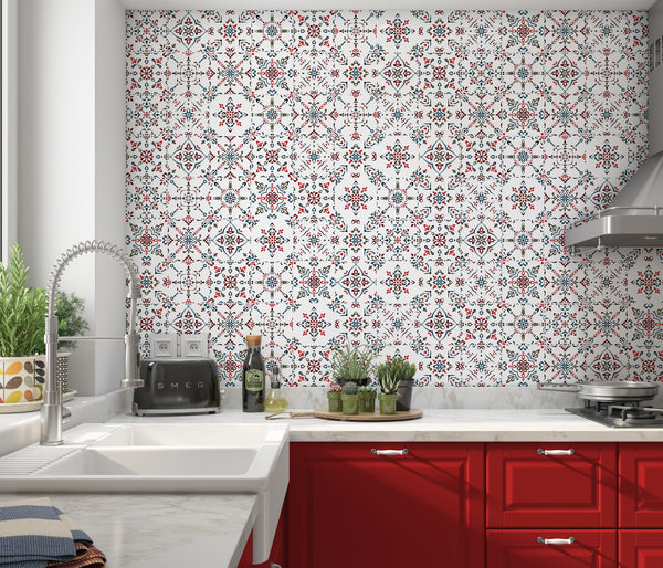 Watercolor Tiles Fire